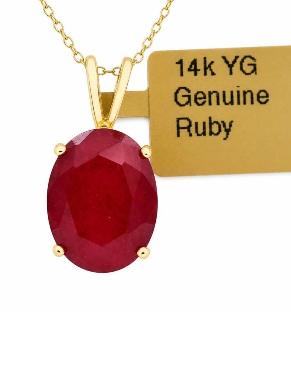 Genuine 3.26 Cts Ruby Pendant Solid 14k Yellow Gold
